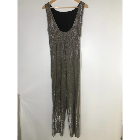 Carolina Ritzler Mae Jumpsuit Shimmer Sleeveless Silver M - Picture 8 of 13